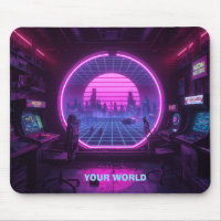 Personalisiertes Cyberpunk-Arcade-Portal-Neon-Maus