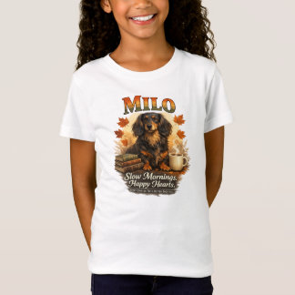 Personalisiertes Dachshund Herbst Buchliebhaber-Sh T-Shirt