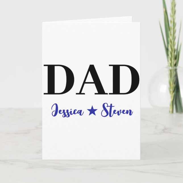 Personalisiertes Dad-Script T-Shirt  Karte (Vorderseite)