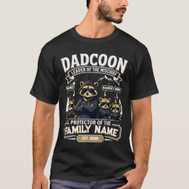 Personalisiertes Dadcoon-Waschbär-Vater-Shirt 3 Ki T-Shirt