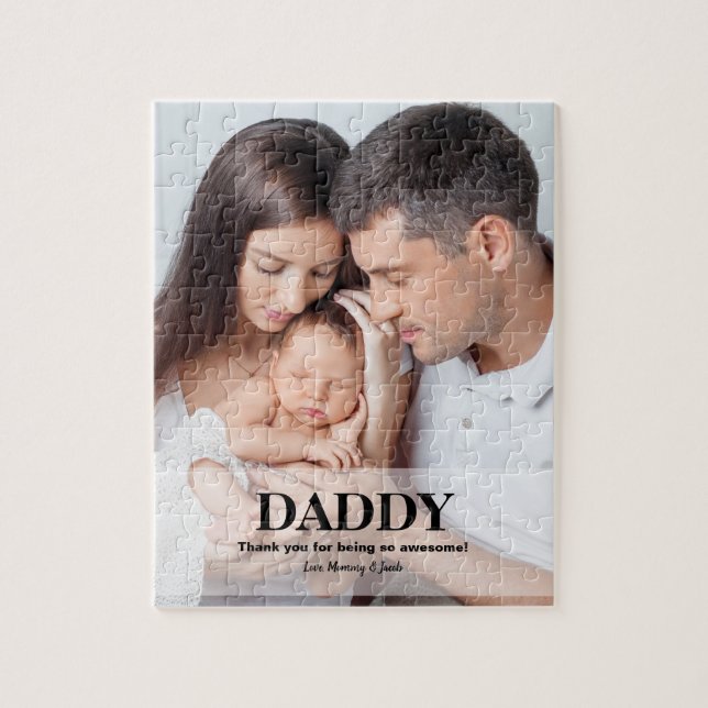 Personalisiertes Daddy Foto Vatertag Geschenkidee (Vertikal)