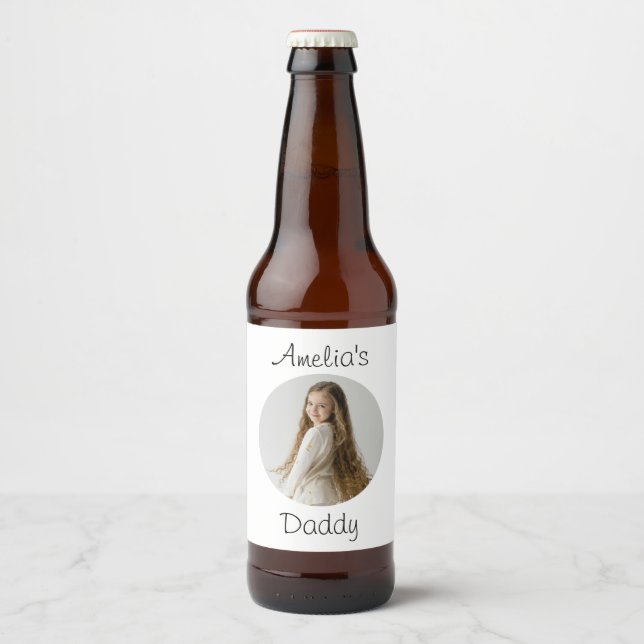 Personalisiertes Daddy-Geschenk - Gewohntes Kinder Bierflaschenetikett (Vorderseite)