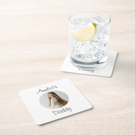 Personalisiertes Daddy-Geschenk - Gewohntes Kinder Rechteckiger Pappuntersetzer