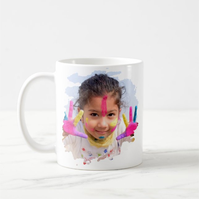 Personalisiertes Daddy's Little Angel Foto Kaffeetasse (Links)