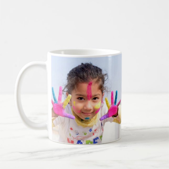 Personalisiertes Daddy's Little Angel Foto Kaffeetasse (Links)