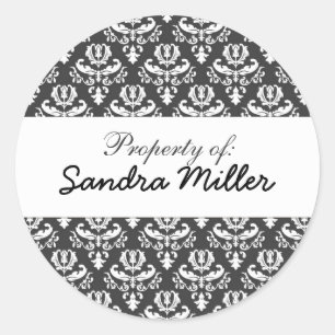 Personalisiertes Damask-Etikett Runder Aufkleber