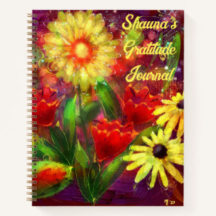 Personalisiertes Dankesblatt mit Blumenschrift Abs Notizbuch