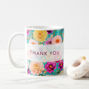 Personalisiertes Dankeschön-Blumen-Andenken Kaffeetasse