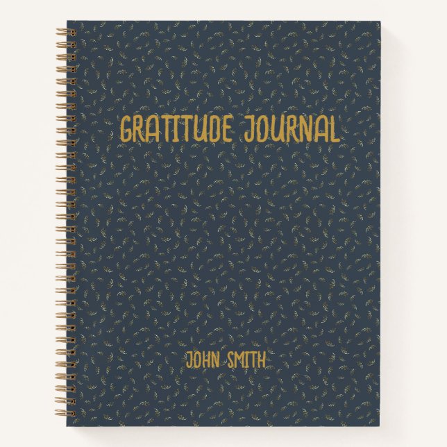 Personalisiertes Dankeschön-Journal, grau mit Gold Notizbuch (Vorderseite)