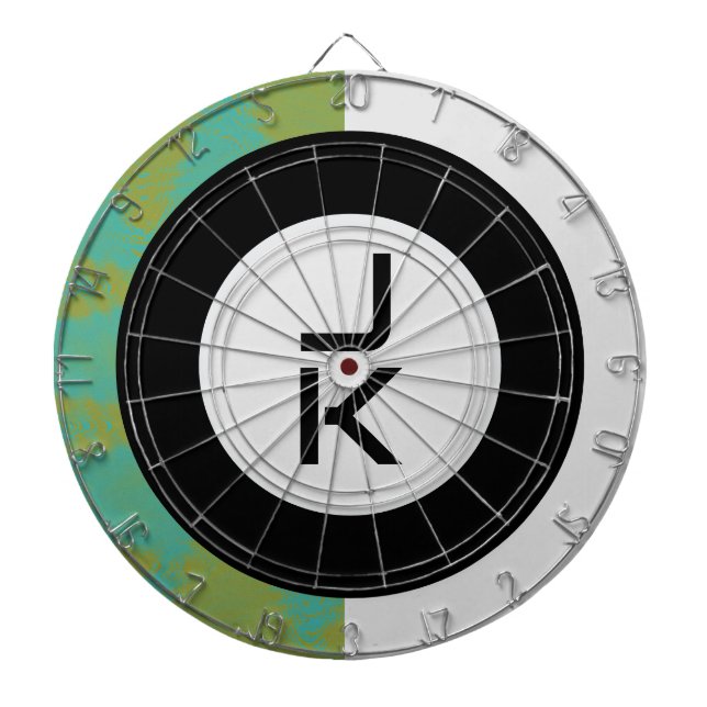 Personalisiertes Dartboard mit grün-schwarzem Mono Dartscheibe (vorne)