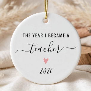 Personalisiertes Das Jahr, in dem ich Lehrer wurde Keramik Ornament
