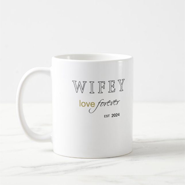 Personalisiertes Datum der ewigen Liebe Kaffeetasse (Links)
