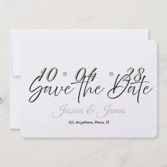 Personalisiertes Datum speichern anpassen Save The Date (Vorderseite)