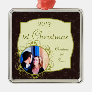 Personalisiertes Dekor Licht/Olivengrün Cha Silbernes Ornament