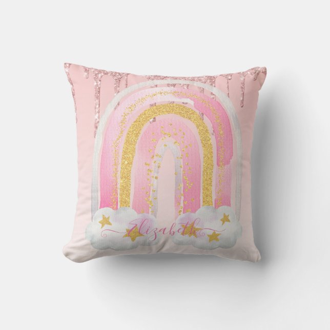 Personalisiertes Dekor mit MÄDCHENZIMMERN Glittery Kissen (Vorderseite)