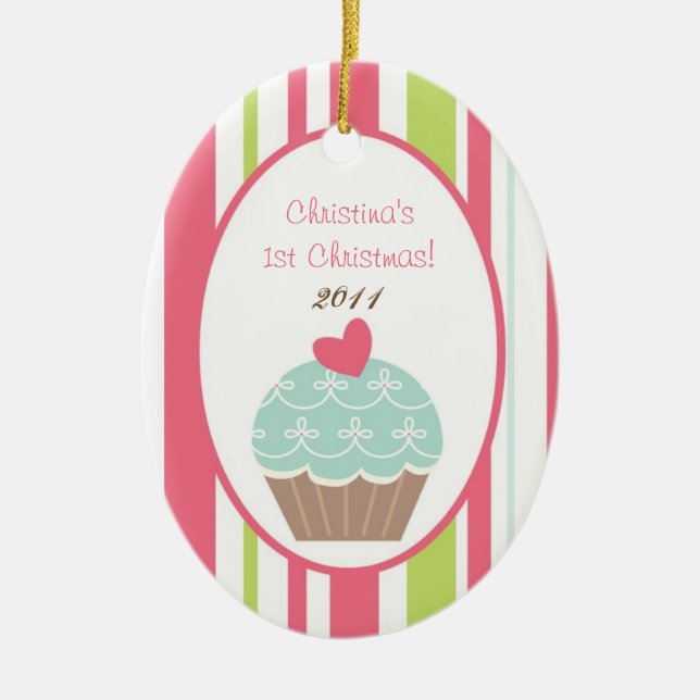 Personalisiertes Dekor Tee Party Rosa Pastell Keramikornament (Vorne)