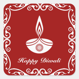 Personalisiertes Dekorationsdesign für Diwali Quadratischer Aufkleber