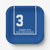 Personalisiertes Derby Party Horse 3 blaues Papier