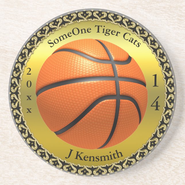 Personalisiertes Design der Basketball Champions L Getränkeuntersetzer (Vorne)