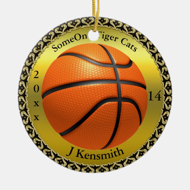 Personalisiertes Design der Basketball Champions L Keramik Ornament (Vorne)