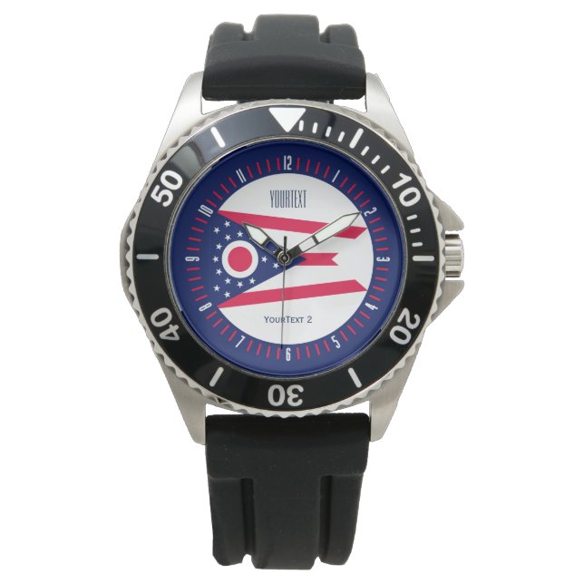 Personalisiertes Design der Flaggen des Ohio-Staat Armbanduhr (Vorderseite)