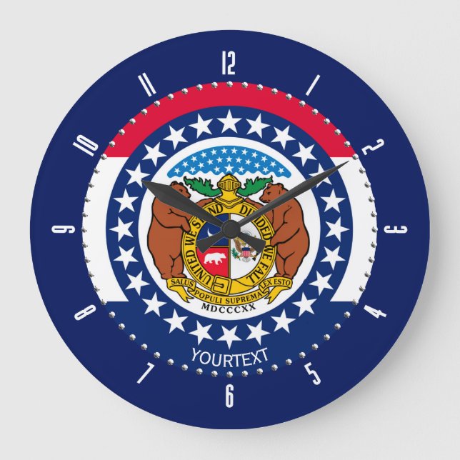 Personalisiertes Design der Staatsflagge von Misso Große Wanduhr (Vorderseite)