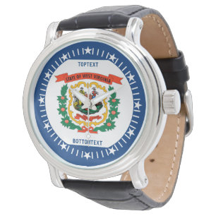 Personalisiertes Design der Staatsflagge West Virg Armbanduhr