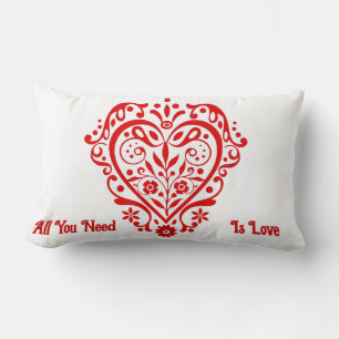Personalisiertes Design für Extravagantes Rotes He Lendenkissen