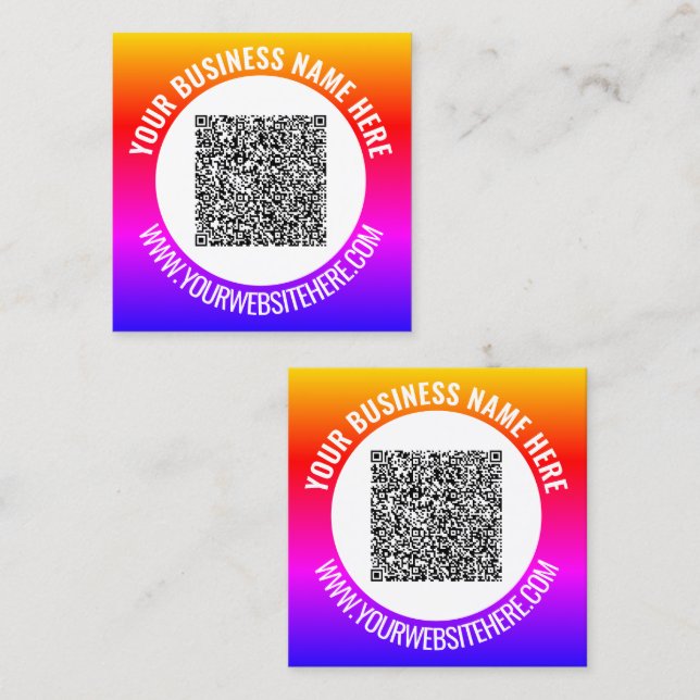 Personalisiertes Design Ihrer eigenen QR-Code-Busi Quadratische Visitenkarte (Vorne/Hinten)