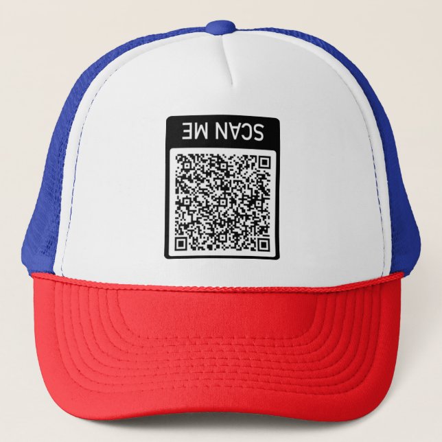 Personalisiertes Design Ihres eigenen QR-Code-Scan Truckerkappe (Vorderseite)