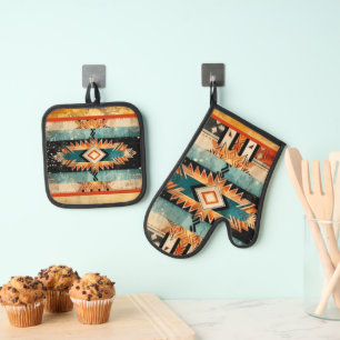 Personalisiertes Design im indianischen Südwest-St Ofenhandschuh & Topflappen-Set