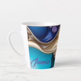 Personalisiertes Design in Blau und Gold Milchtasse