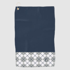 Personalisiertes Design in Blau, Weiß und Grau | Golfhandtuch