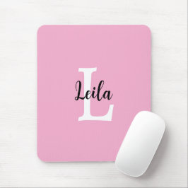 Personalisiertes Design mit rosa Monogramm-Schrift Mousepad