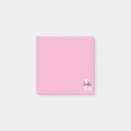 Personalisiertes Design mit rosa Monogramm-Schrift Post-it Klebezettel