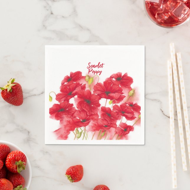 Personalisiertes Design Scarlet Poppy. Serviette (Beispiel)