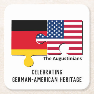 Personalisiertes DEUTSCH-AMERIKANISCH Rechteckiger Pappuntersetzer
