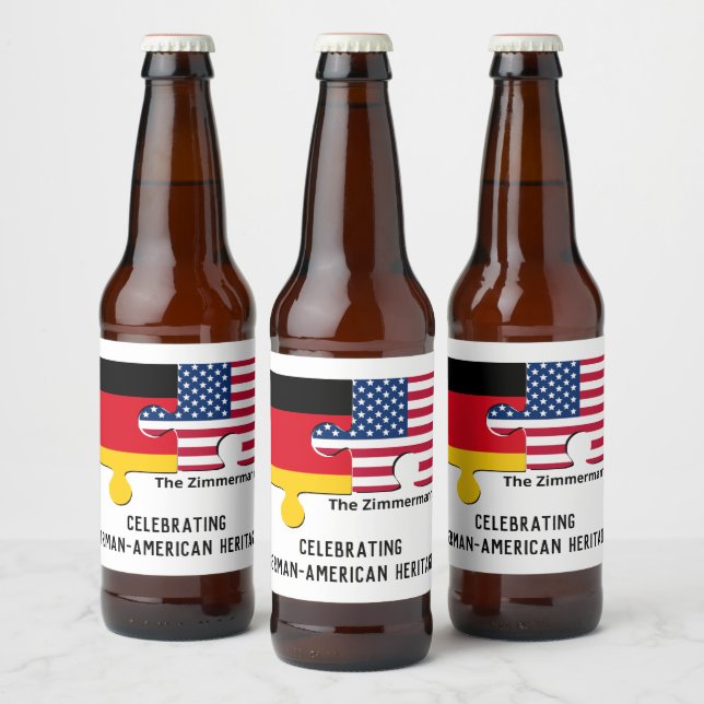 Personalisiertes DEUTSCHES AMERIKA Bierflaschenetikett (Flaschen)