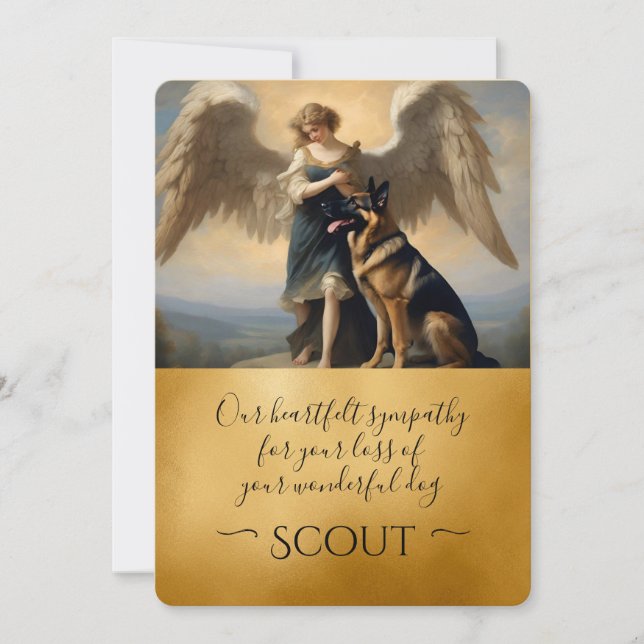 Personalisiertes deutsches Schäferhund-Loss-Beilei Karte (Vorderseite)