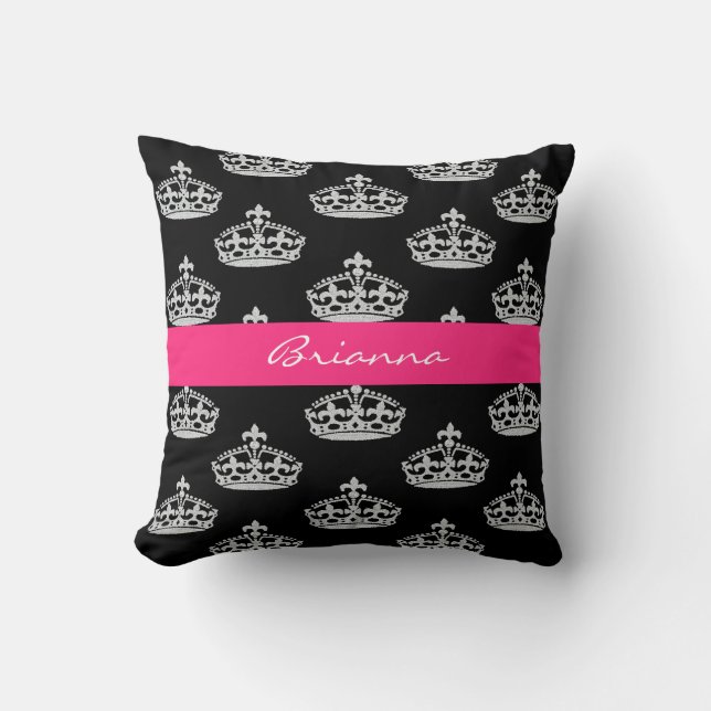 Personalisiertes Diamant-Prinzessincrown Kissen (Vorderseite)