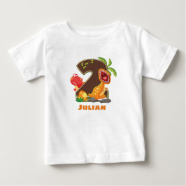 Personalisiertes Dino 2. Geburtstagsshirt Baby T-shirt