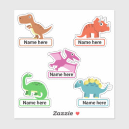 Personalisiertes Dinosaurier-Set mit Aufkleber für