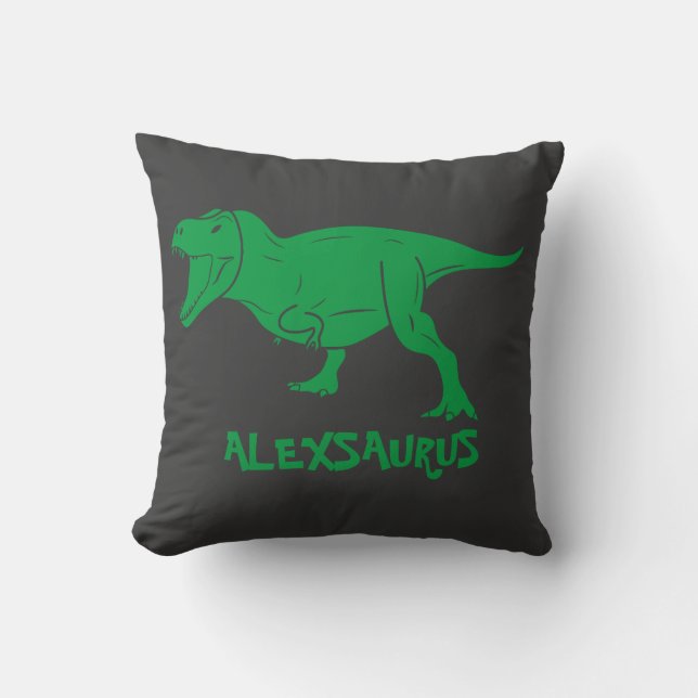 Personalisiertes Dinosaurierkissen, Geschenk für K Kissen (Vorderseite)