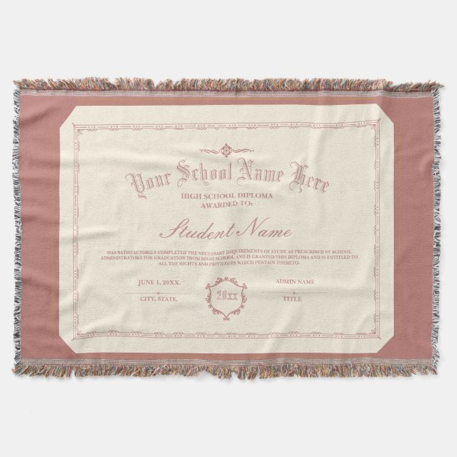 Personalisiertes Diplom Traditionelles Soft Red Decke (Vorderseite)