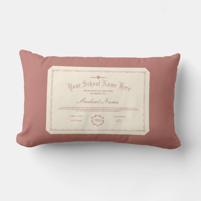 Personalisiertes Diplom Traditionelles Soft Red Lendenkissen (Vorderseite)