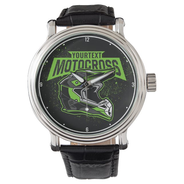 Personalisiertes Dirt Bike Motocross Racing Helm Armbanduhr (Vorderseite)