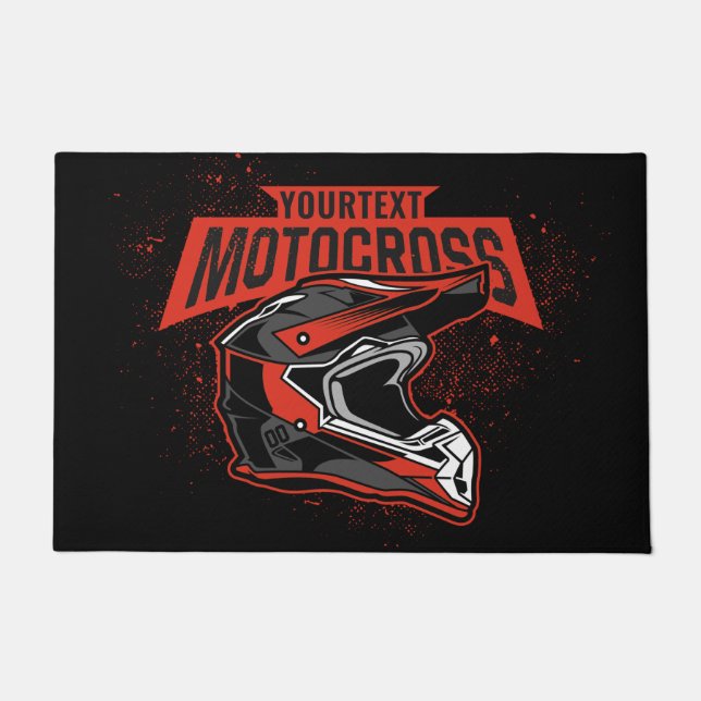 Personalisiertes Dirt Bike Motocross Racing Helm Fußmatte (Vorderseite)