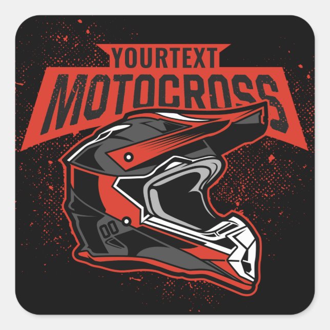 Personalisiertes Dirt Bike Motocross Racing Helm Quadratischer Aufkleber (Vorderseite)