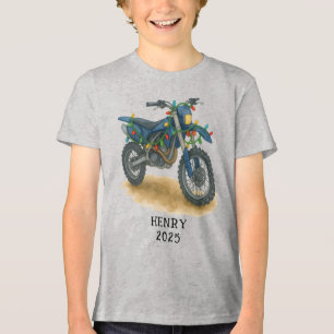 Personalisiertes Dirt Bike Weihnachten Motorrad Ju Tri-Blend Shirt