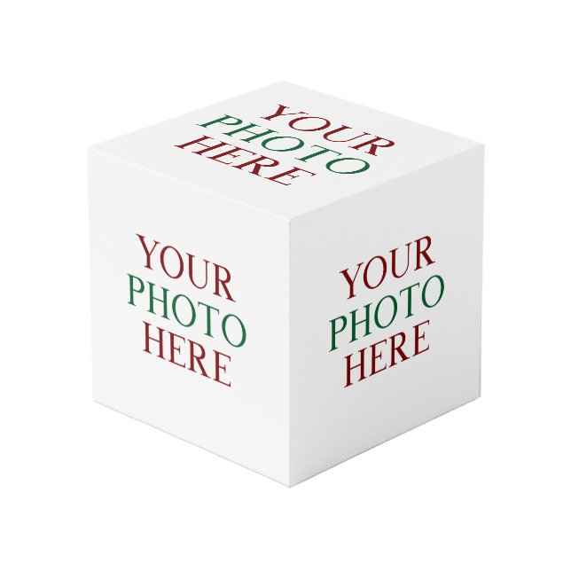 Personalisiertes DIY Multi Foto Weihnachten Würfel (Vorderseite Schrägansicht)